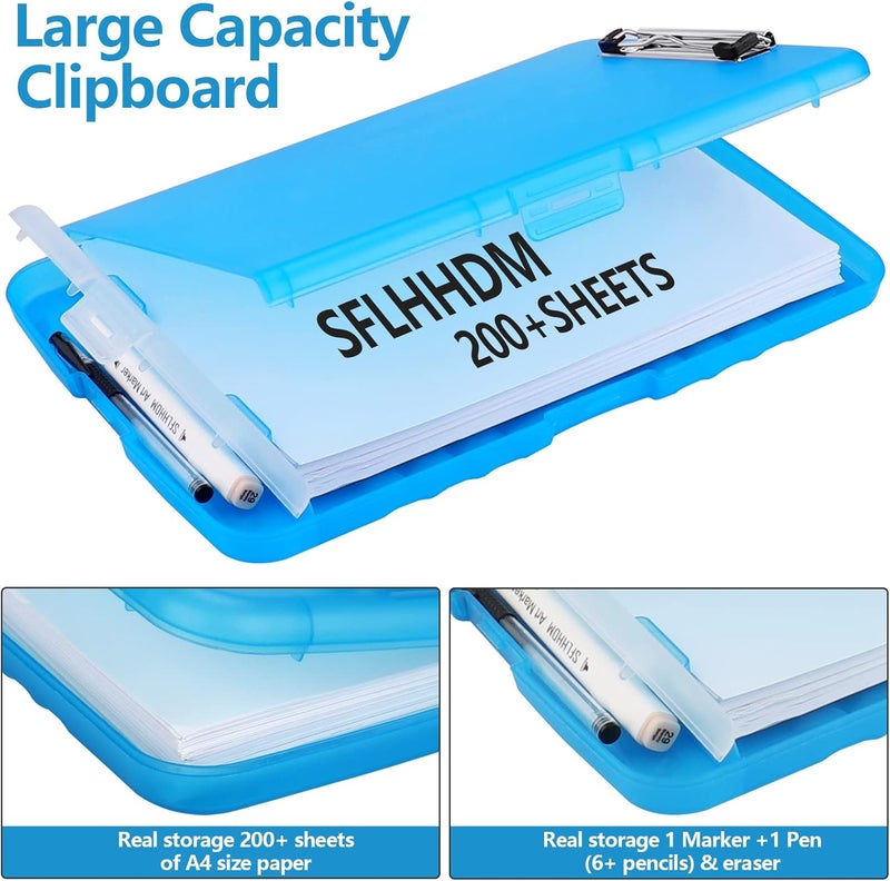 SFLHHDM Clipboards with Pen Holder, Legal Size Nursing Clipboard with Storage, Plastic Clip Board for Writing, Lightweight Cute Clipboard Storage with Low Profile Clip for Work, Office - Image 2